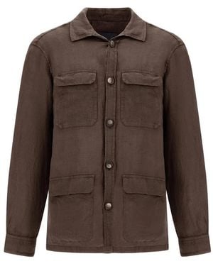 Herno Jassen ,Bruin ,Katoen Field Jacket
