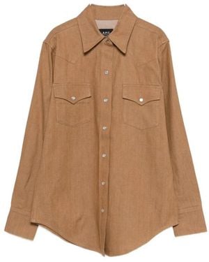 A.P.C. A. P.C. Chest-Pocket Buttoned Shirt - Brown
