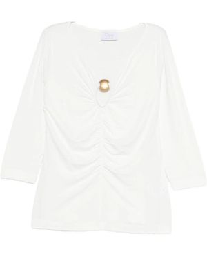 Clips Tops ,Wit ,Top Met Gerimpeld Detail