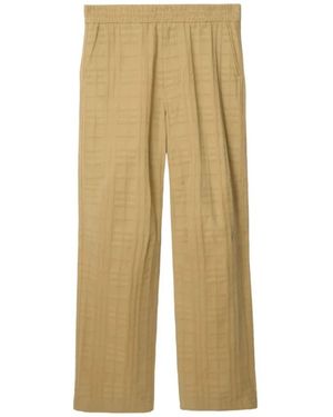 Burberry Wide Trousers - Natural