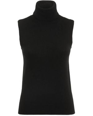 Michael Kors Cashmere Ärmelloser Rollkragenpullover - Schwarz