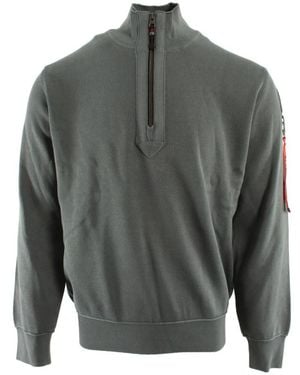 Parajumpers Hoodies & Sweatvesten ,Grijs ,Katoen Basic Scoe Half-Zip Jumper