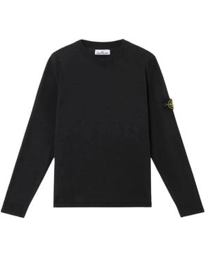 Stone Island Truien & Vesten ,Zwart ,Wol Trui Met Ronde Hals