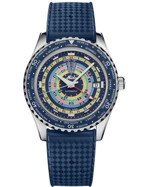 MIDO Ocean star decompression worldtimer - automatik blaues zifferblatt