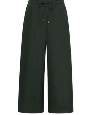 Max Mara Broek Met Wijde Pijpen En Trekkoord - Groen
