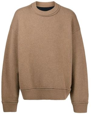 Sacai Round-Neck Knitwear - Marron