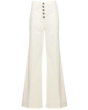 Etro Stretch Katoen Wide-Leg Pantalon - Wit