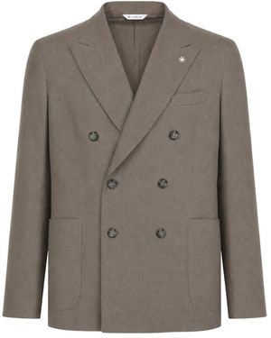 Manuel Ritz Double Breasted Suits - Brown
