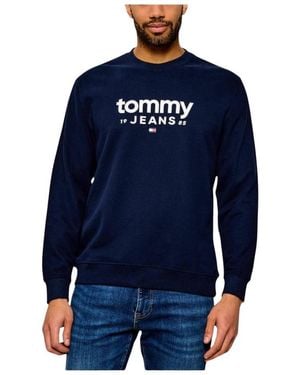 Tommy Hilfiger Hoodies & Sweatvesten ,Blauw ,Graphic Sweatshirt