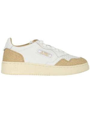 Autry Schoenen ,Geel ,Katoen Medalist Low - Wit