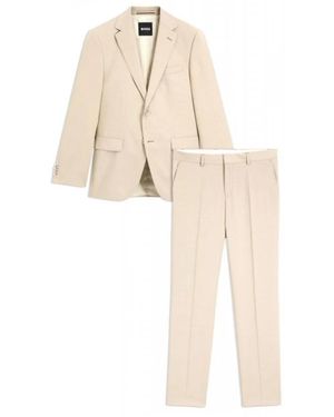 BOSS Single Breasted Suits - Natural