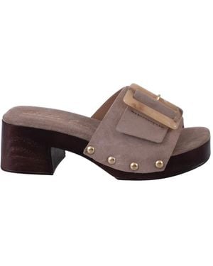 BELLE VIE Schoenen ,Grijs ,Heeled Mules - Bruin