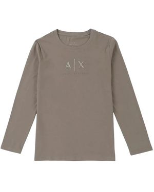 ARMANI EXCHANGE Long Sleeve Tops - Grey