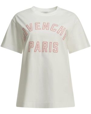 Givenchy Tops ,Wit ,Katoen Cotton Logo T-Shirt