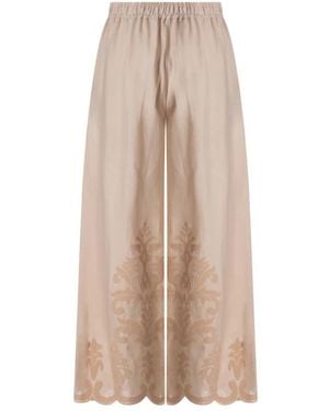 Kiton Wide Trousers - Natural