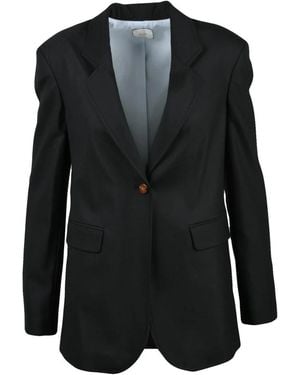 Alysi Jassen ,Zwart ,Leer Getailleerde Blazer