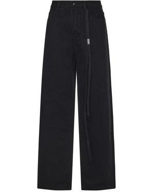 Ann Demeulemeester Broeken ,Zwart ,Katoen Wide Broeken