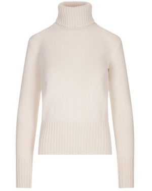 Fedeli Truien & Vesten ,Kasjmier Luxe Witte Coltrui Gebreide Kleding