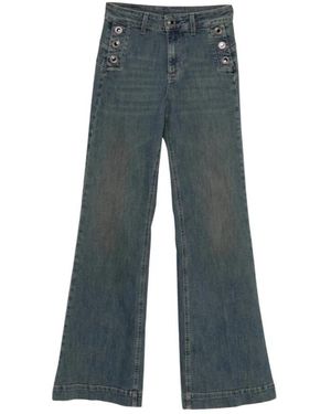 Liu Jo Flare Jeans Met Juweelknopen - Grijs