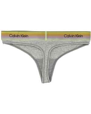 Calvin Klein Ondergoed ,Grijs ,Katoen Logo Taille String