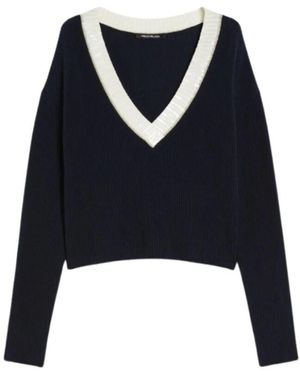 Pennyblack Blauer V-Ausschnitt Pullover Mit Pailletten