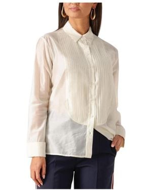 SELECTED Overhemden ,Wit ,Polyester Slfiris Relaxed Ls Shirt B - Naturel