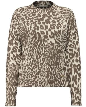 Guess Truien & Vesten ,Bruin ,Wol Trui Met Dierenprint - Zwart