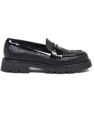 Baldinini Gesteppter Loafer Aus Leder Und Lackleder - Schwarz