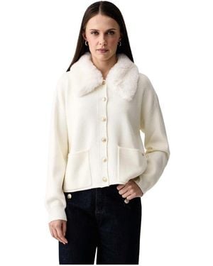 GAUDI Truien & Vesten ,Wit ,Polyester Relaxed Viscose Vest