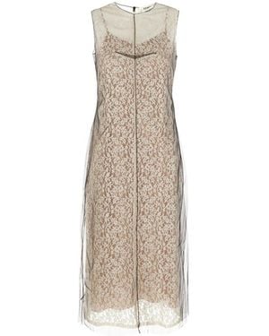 Fendi Elegante Lange Jurk - Naturel