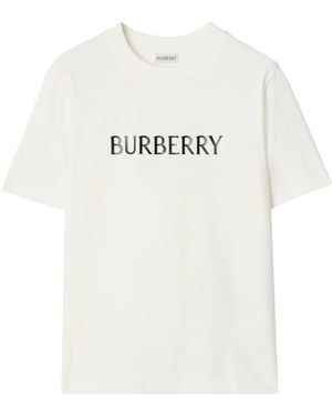 Burberry T-Shirt Met Ronde Hals - Wit