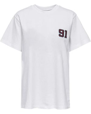 ONLY Satin Print Top Voor Junioren - Wit