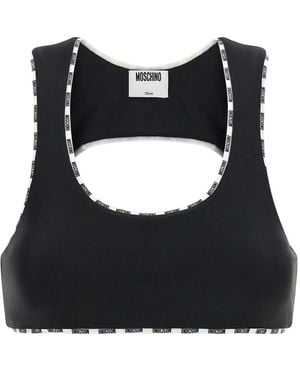 Moschino Top Met Logoband En Uitsnijding - Zwart