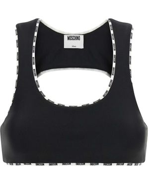 Moschino Top Met Logoband En Uitsnijding - Zwart