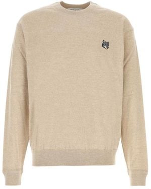 Maison Kitsuné Round-Neck Knitwear - Natural