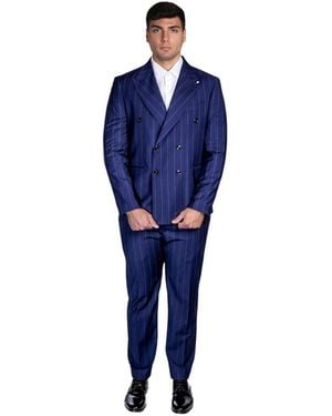 Bharnaba Double Breasted Suits - Blue