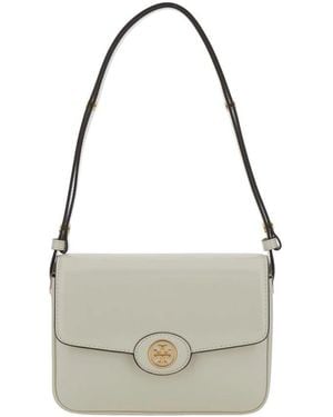 Tory Burch Weiße crossbody-tasche mit doppel-t-logo - Grau