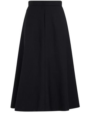 Moncler Mouliné Wollen Midi Rok - Zwart