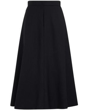 Moncler Mouliné Wollen Midi Rok - Zwart
