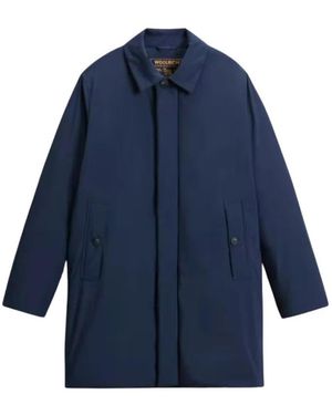 Woolrich Single-Breasted Coats - Blue