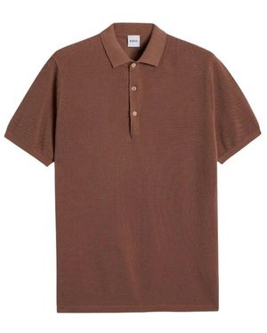 Aspesi Tops ,Bruin ,Katoen Polo Shirt Met Knopen