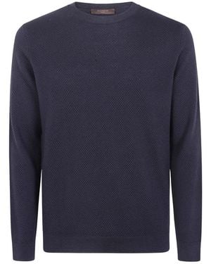 Zanone Round-Neck Knitwear - Azul