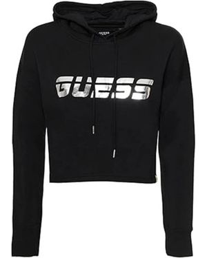 Guess Hoodies & Sweatvesten ,Zwart ,Scuba Hoodie Logo