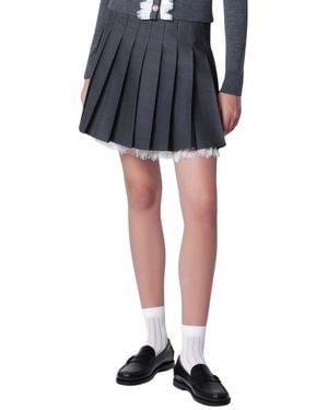 Self-Portrait Lace-Trim Mini Skirt - Black