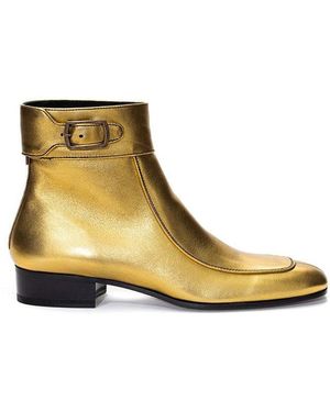 Saint Laurent Leather Boot - Natural