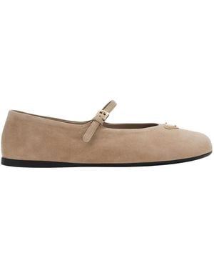 Prada Wildleder-Ballerinas - Natur