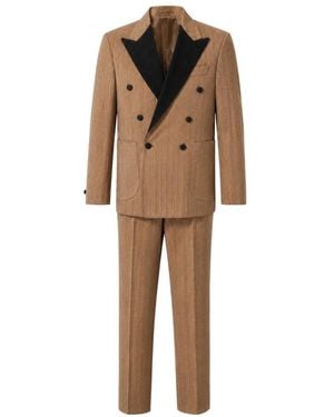 Franzese Collection Double Breasted Suits - Natural