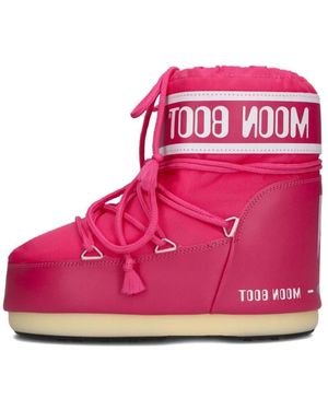 Moon Boot Niedrige Nylon Schneestiefel - Pink