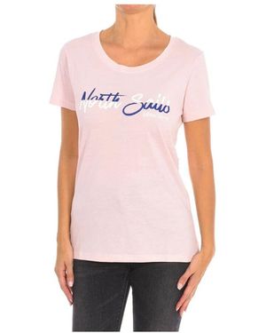 North Sails T-Shirt Mit Kurzen Ärmeln Und Geripptem Ausschnitt - Pink