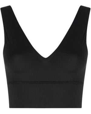 Reebok V-Hals Cropped Tanktop - Zwart